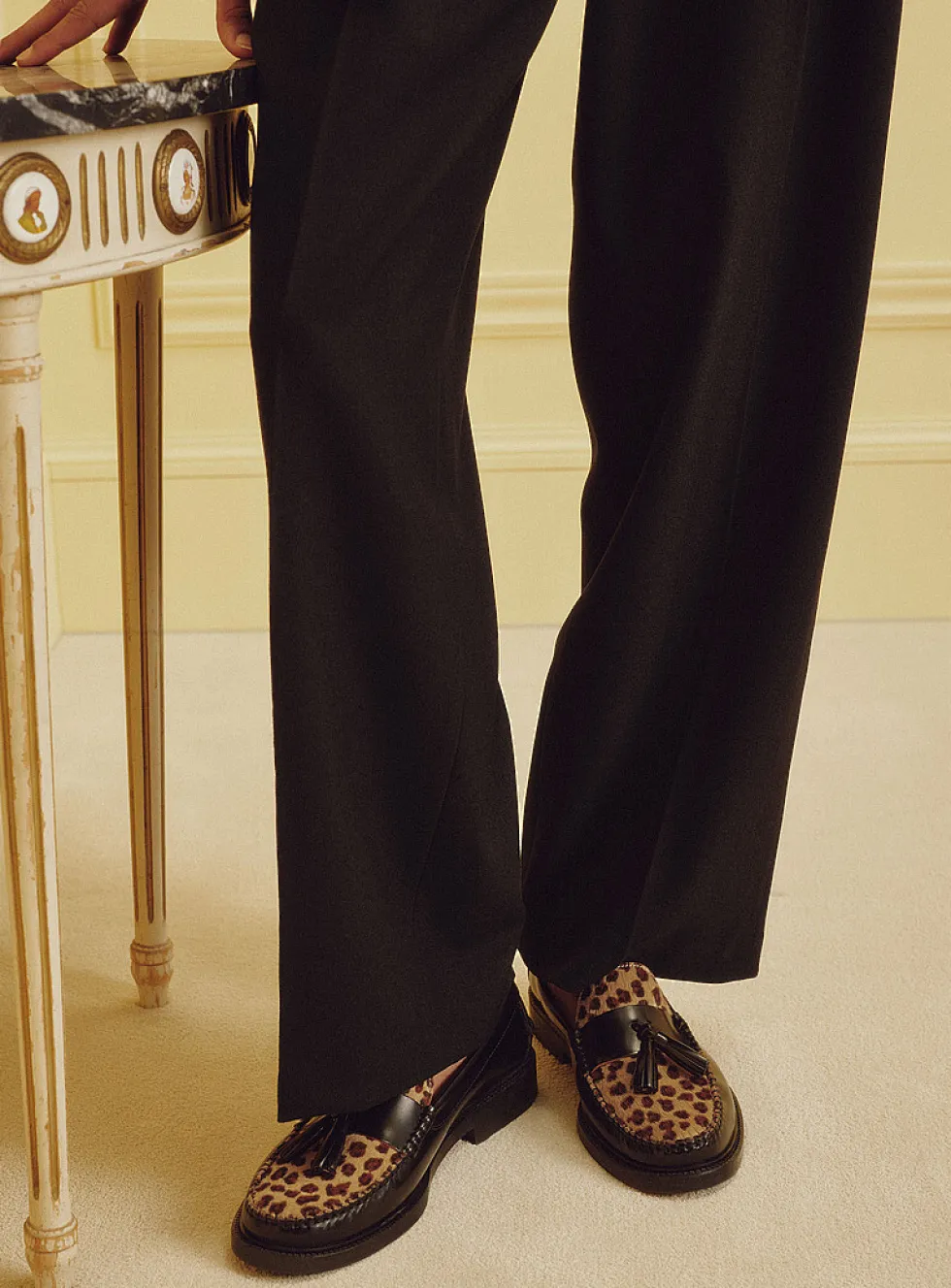 Leopard tassel loafers