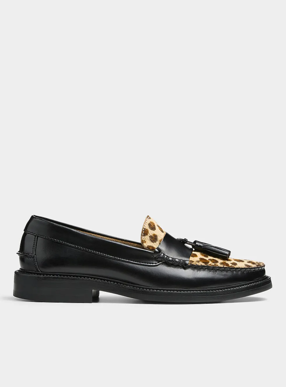 Leopard tassel loafers