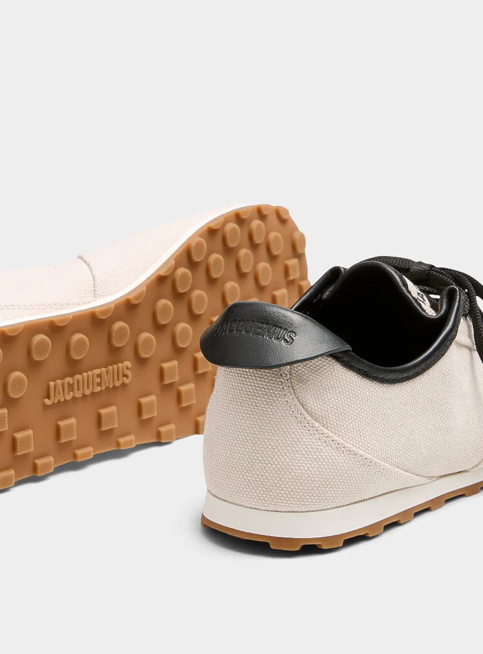 Les Tennis canvas and leather sneakers