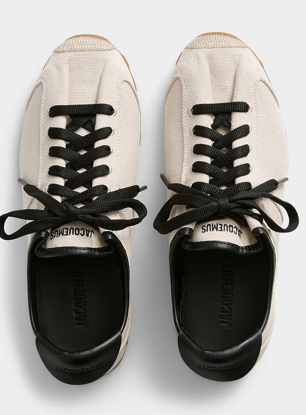 Les Tennis canvas and leather sneakers
