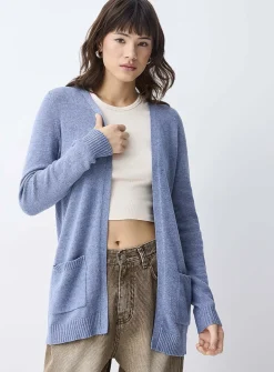 Lesly patch pocket open cardigan