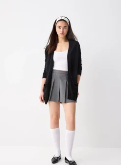 Lesly patch pocket open cardigan