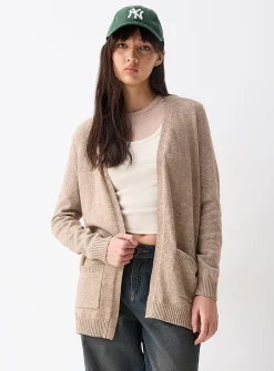 Lesly patch pocket open cardigan