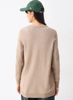 Lesly patch pocket open cardigan