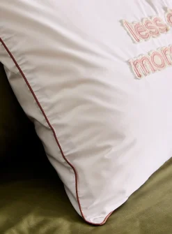 Less drama more pyjamas embroidered pillowcase