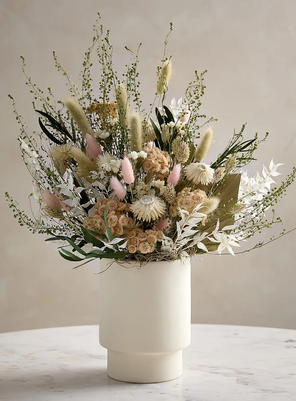 Lewis dried plant bouquet with vase