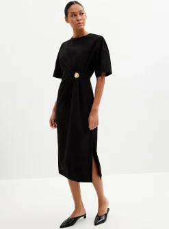 Liana draped waist midi dress