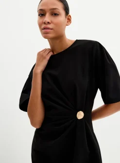 Liana draped waist midi dress