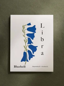 Libra floral zodiac poster