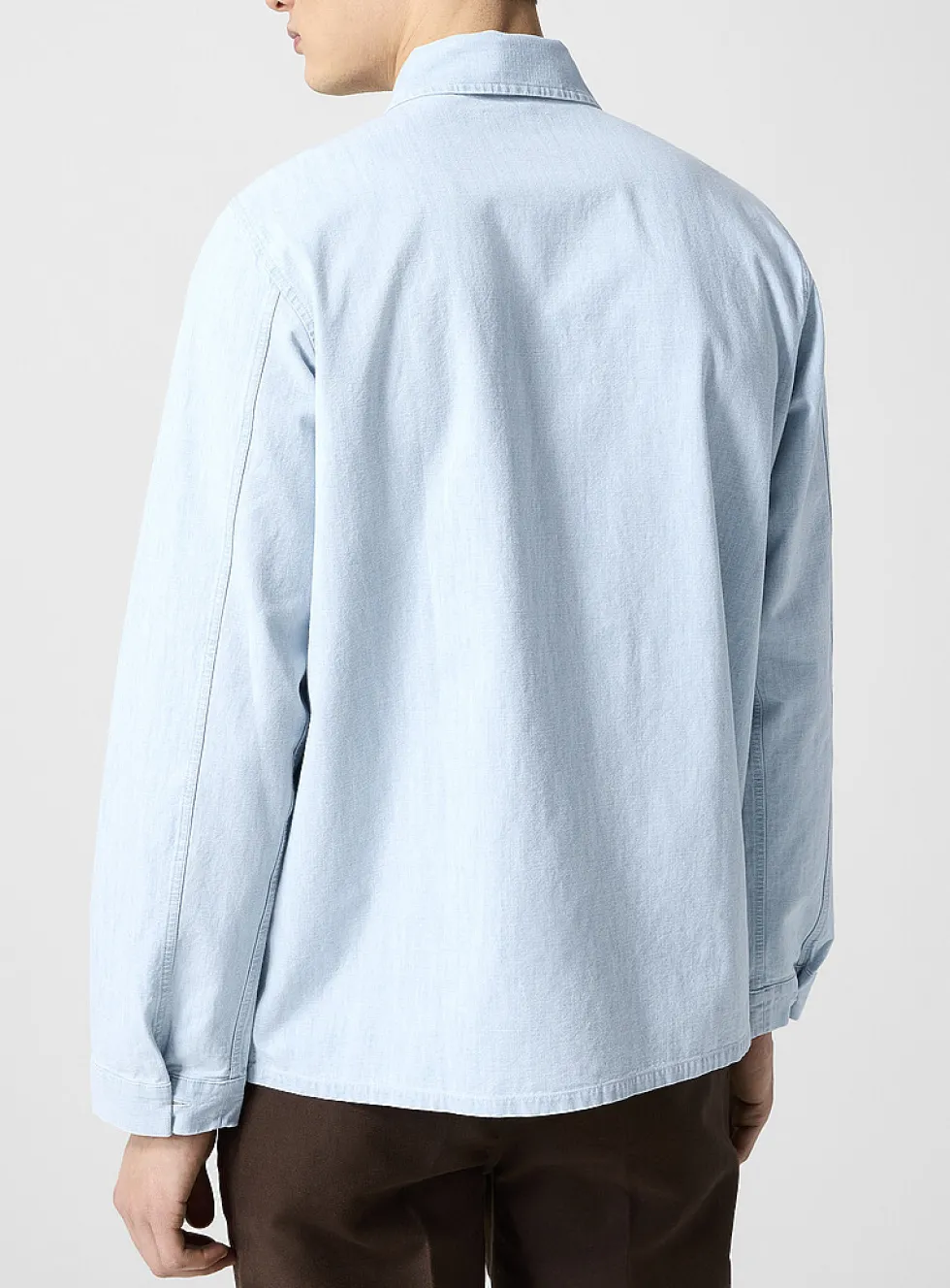 Light blue cotton canvas overshirt