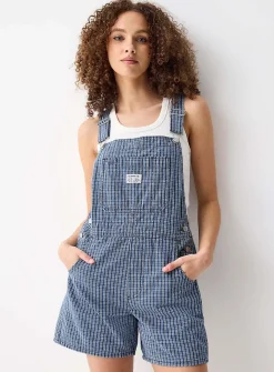Light blue denim overalls