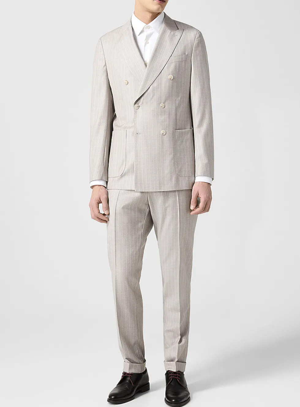 Light grey pinstripe suit