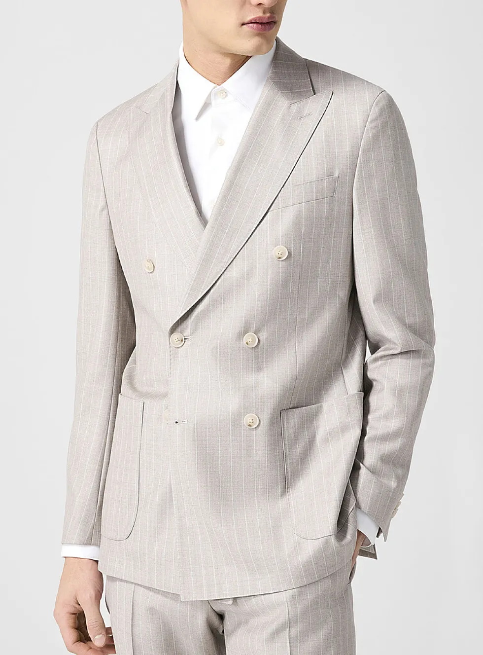 Light grey pinstripe suit