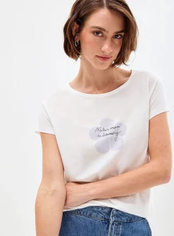 Light jersey floral print T-shirt