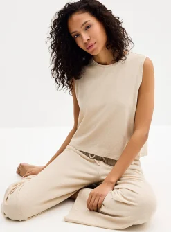 Light linen boxy-fit cami