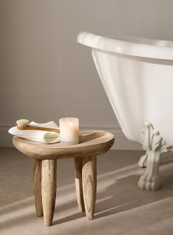 Light paulownia wood decorative stool
