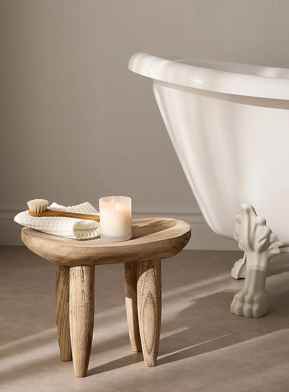 Light paulownia wood decorative stool