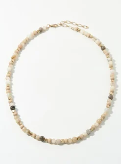 Light-coloured stone necklace