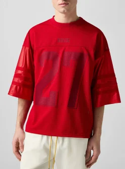 Lightning bolt sleeves football jersey
