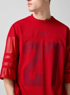 Lightning bolt sleeves football jersey