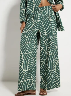 Lightweight cotton wide-leg pant