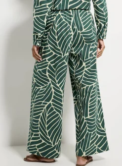 Lightweight cotton wide-leg pant