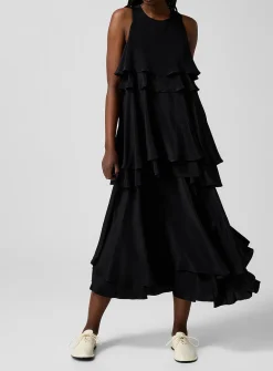 Lightweight crepe tiered dress
