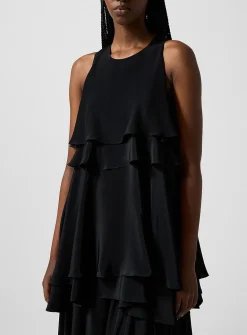 Lightweight crepe tiered dress