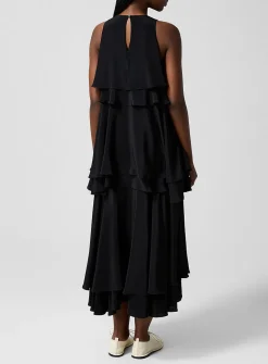 Lightweight crepe tiered dress
