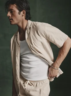Lightweight solid linen shirt