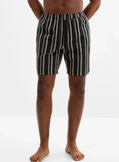 Lightweight striped linen pyjama short