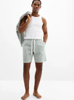 Lightweight striped linen pyjama short