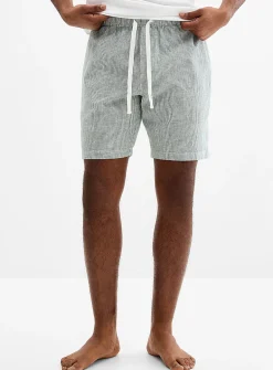 Lightweight striped linen pyjama short
