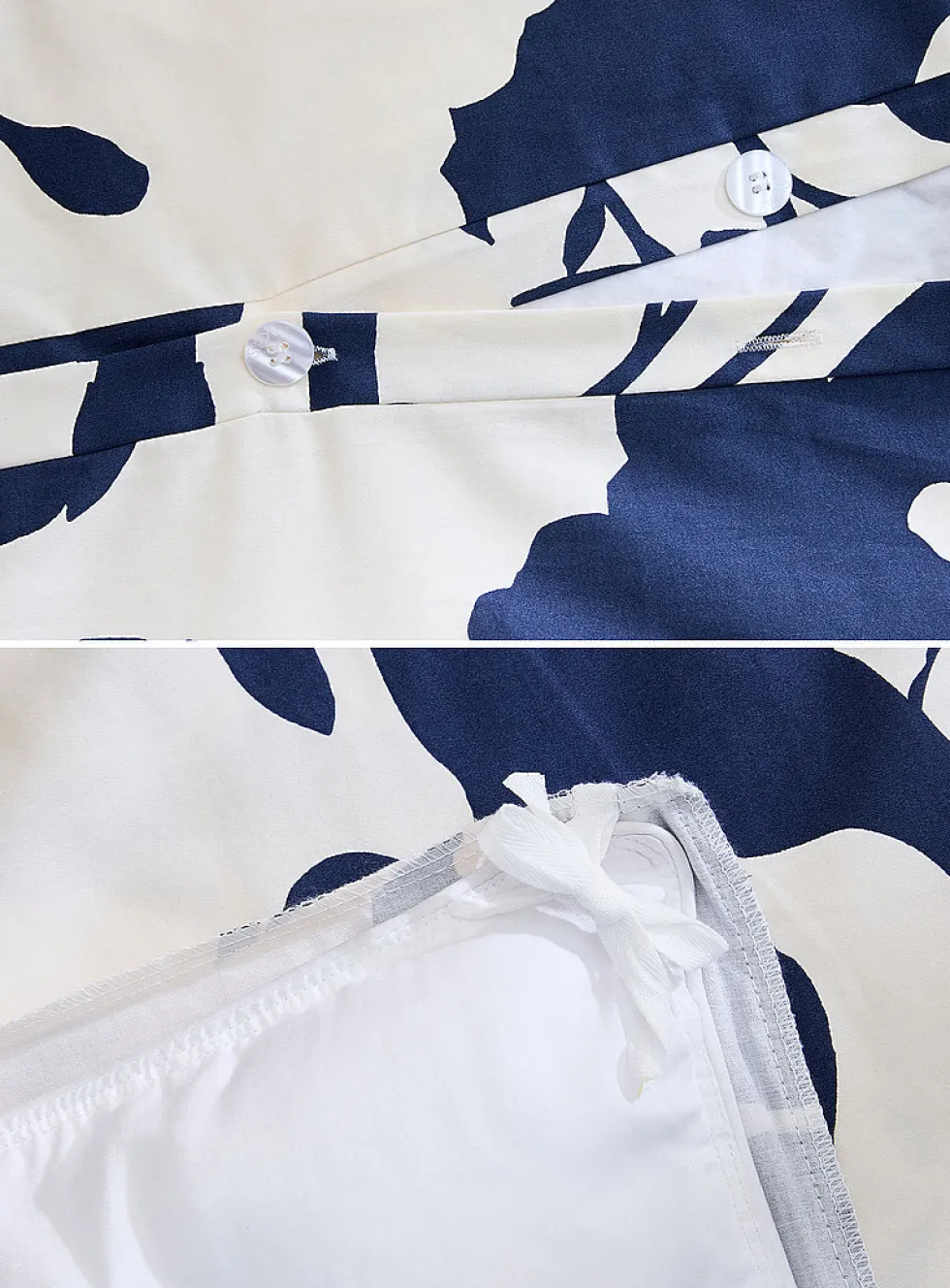 Lila floral poetry navy blue duvet cover set