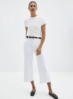 Lily cropped white jean