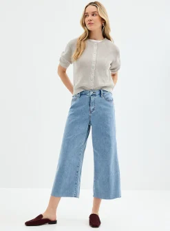 Lily raw-hem cropped jean