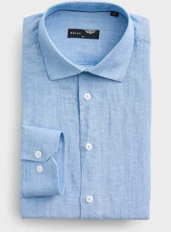 Linen and cotton chambray shirt