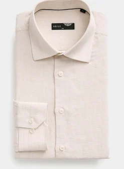 Linen and cotton chambray shirt