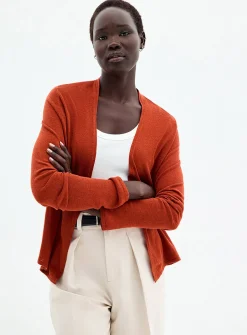 Linen blend open cardigan