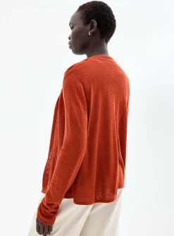 Linen blend open cardigan