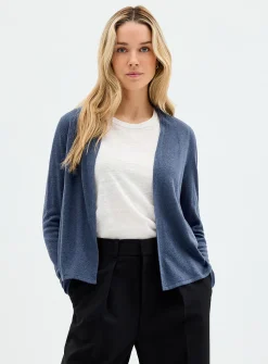 Linen blend open cardigan