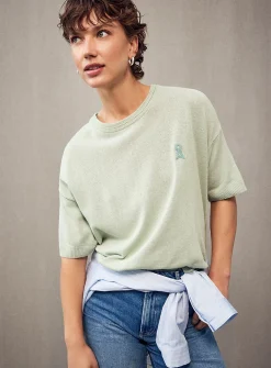 Linen blend solid sweater