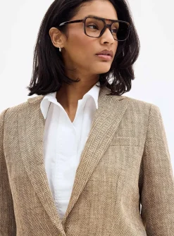 Linen chevron jacket
