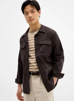 Linen safari overshirt