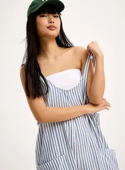 Linen-blend barrel-leg bodysuit