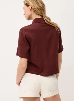 Linen-blend boxy-fit shirt