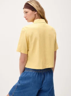 Linen-blend boxy-fit shirt