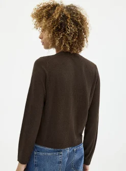 Linen-blend fine-knit cardigan