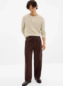 Linen-blend pant