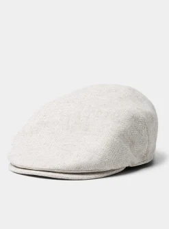 Linen-cotton herringbone driver cap